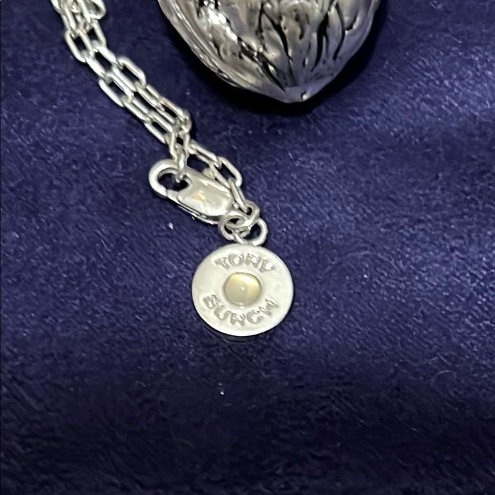 Tory Burch Silver Walnut Locket Necklace - Picture 2 of 4